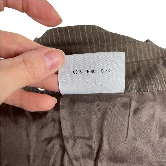 Akris Punto Womens Single-Breasted Micro Striped Wool Blazer Size 8 - Picture 10 of 16